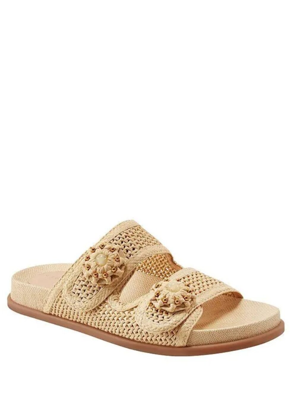 NIB Marc Fisher Valena Slide Sandal in Light Natural, Size 6.5, $150 Retail